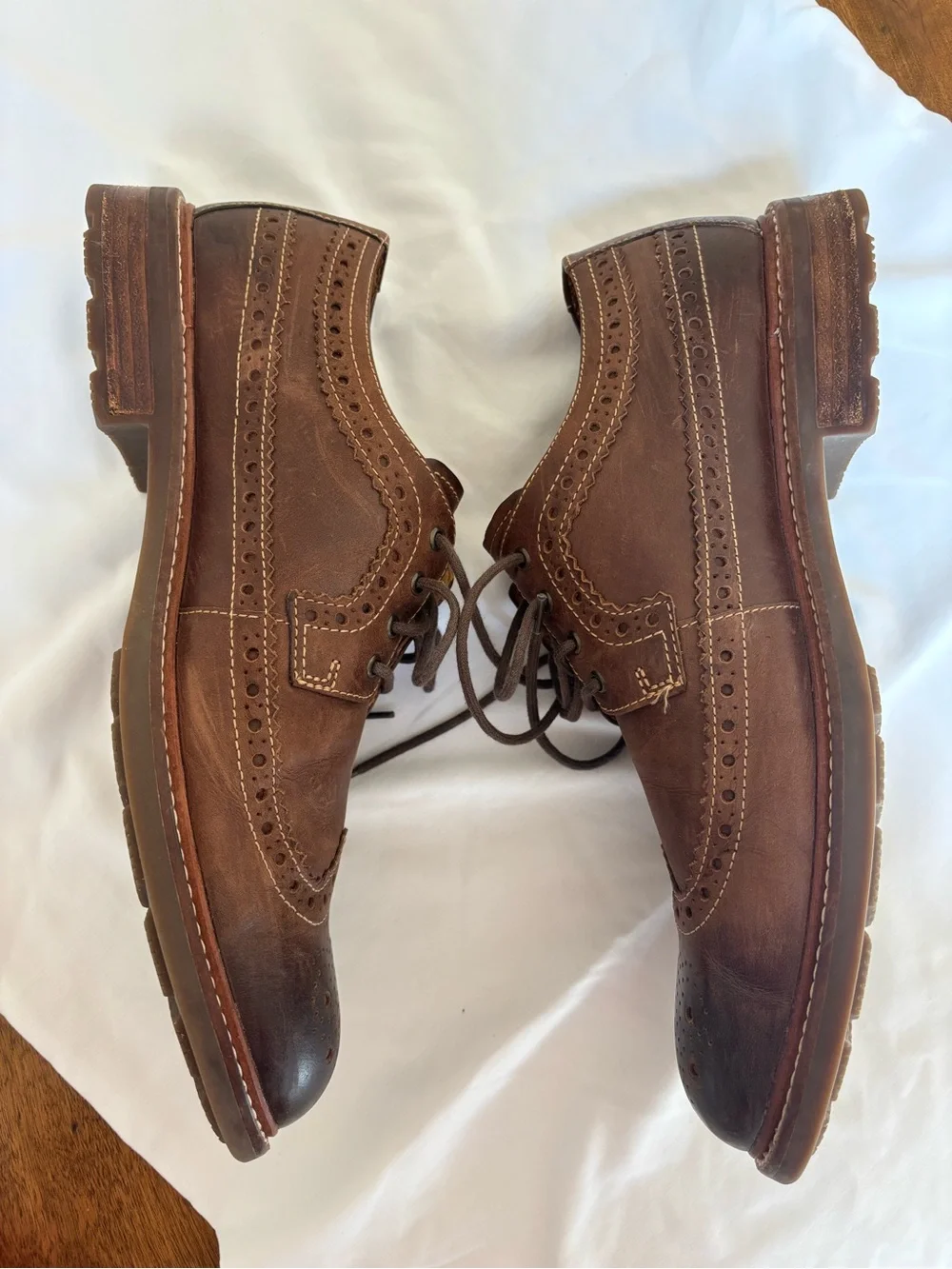 Sperry Gold Cup - Brown Wingtip Brogue Leather Dress Shoes - Men’s US Size 10.5M